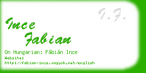 ince fabian business card
