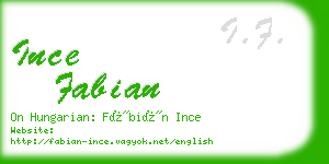 ince fabian business card
